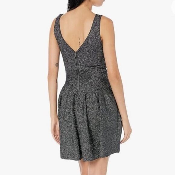 Ted Baker Glitzia Metallic Skater Dress Black - Picture 7 of 9